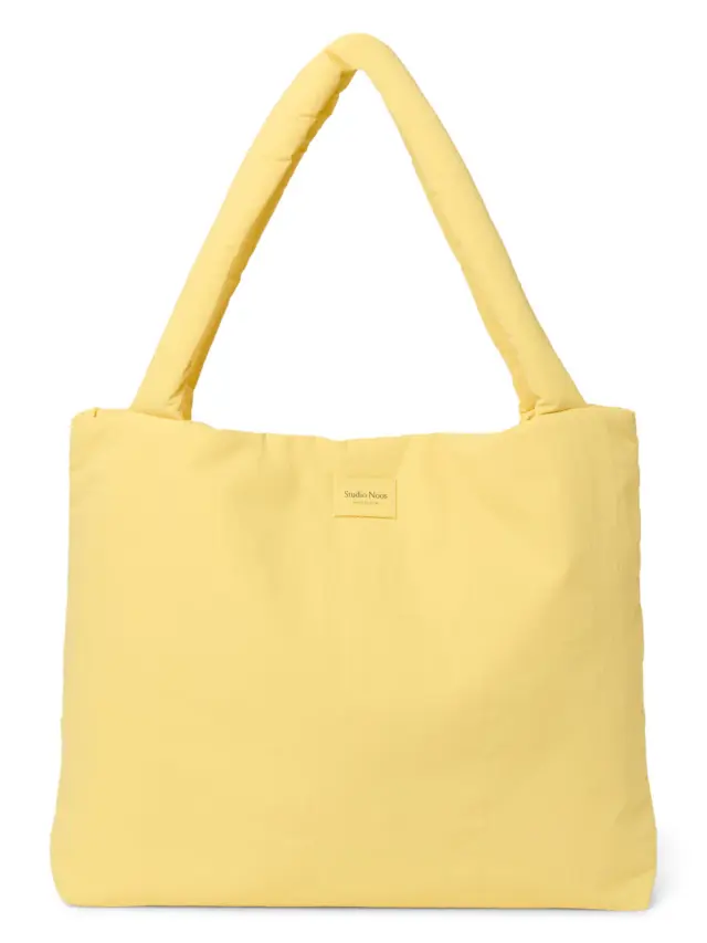 2037 Text Puffy Mom Bag Yellow