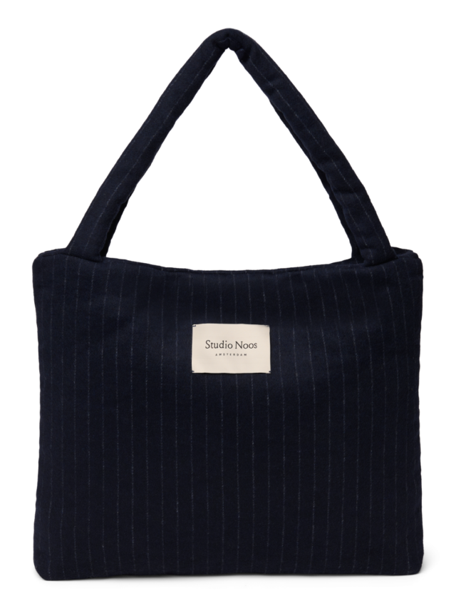 Flannel Chalkstripe Mom Bag Bl