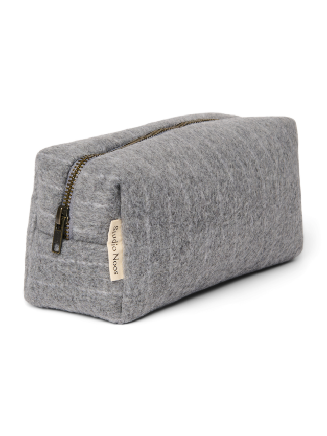Flannel Chalkstripe Pouch Grey