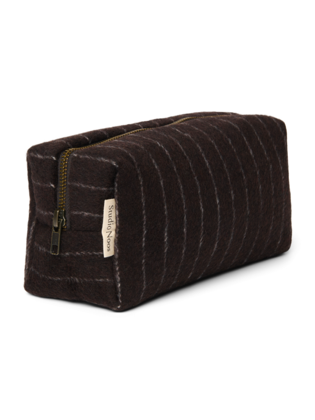 Flannel Chalkstripe Pouch Brow