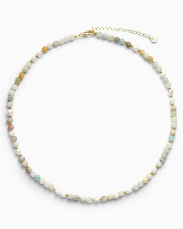 Ellie Amazonite Pearl Necklace