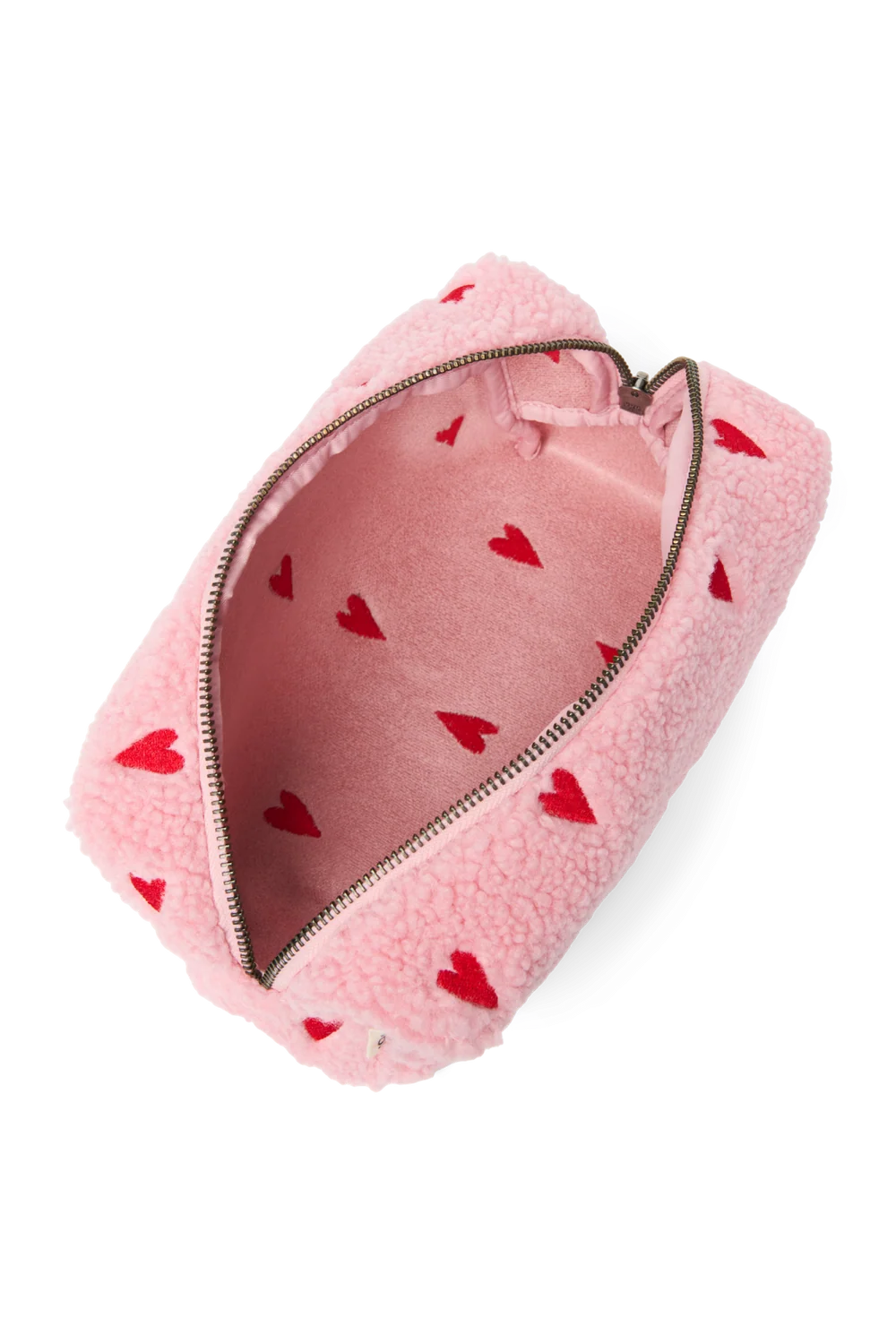 Teddy Pouch Pink Hearts