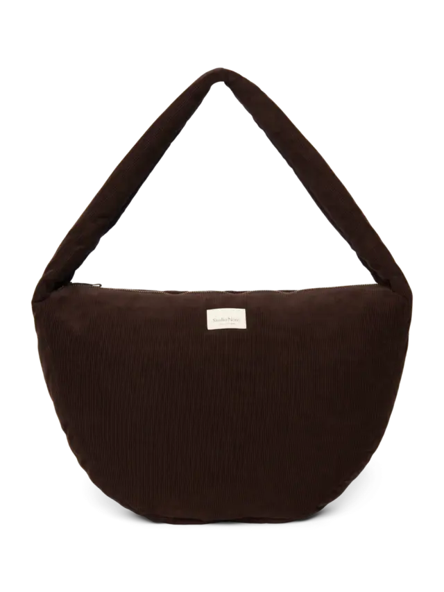 Rib Puffy Cross Bag Dark Br